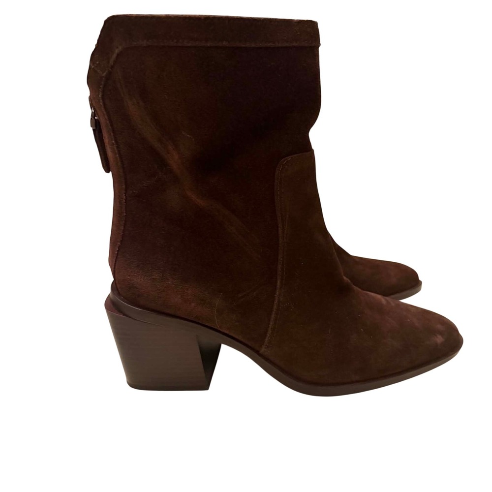 Vince Camuto NWOT Kortimy Brown Suede Block Heel Ankle Boots Size 9M